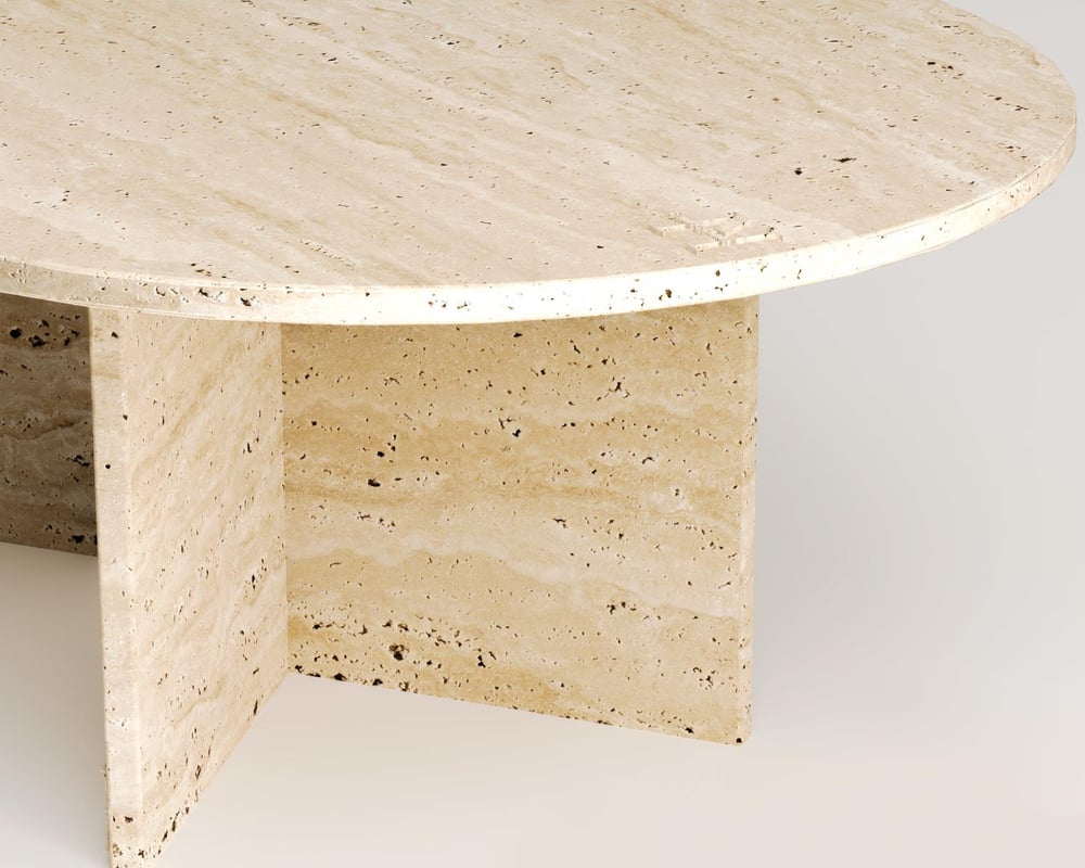 Pearl-Travertin Couchtisch