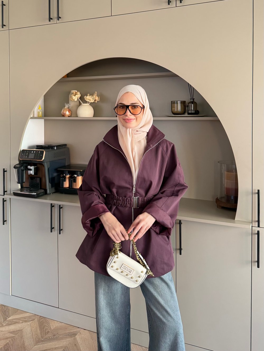 Alara Fermuarlı Trenç Mürdüm (4561)