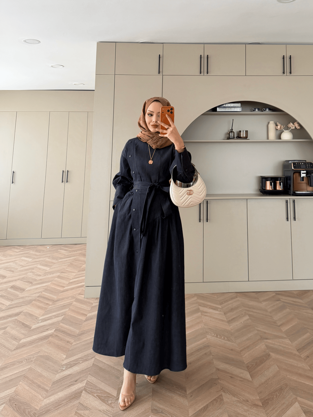 Alba Çıtçıtlı Kot Elbise Lacivert (614)