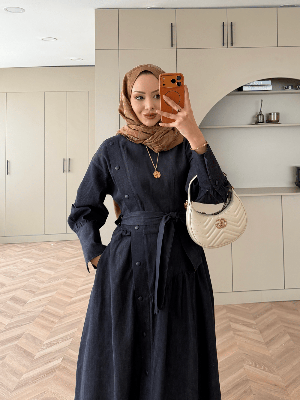 Alba Çıtçıtlı Kot Elbise Lacivert (614)