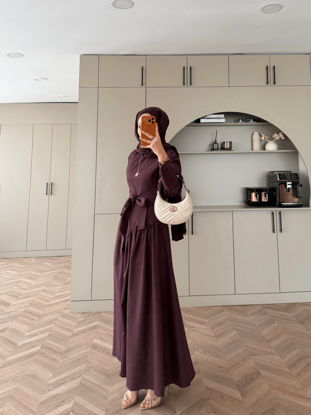 Alba Çıtçıtlı Kot Elbise Mürdüm (614)