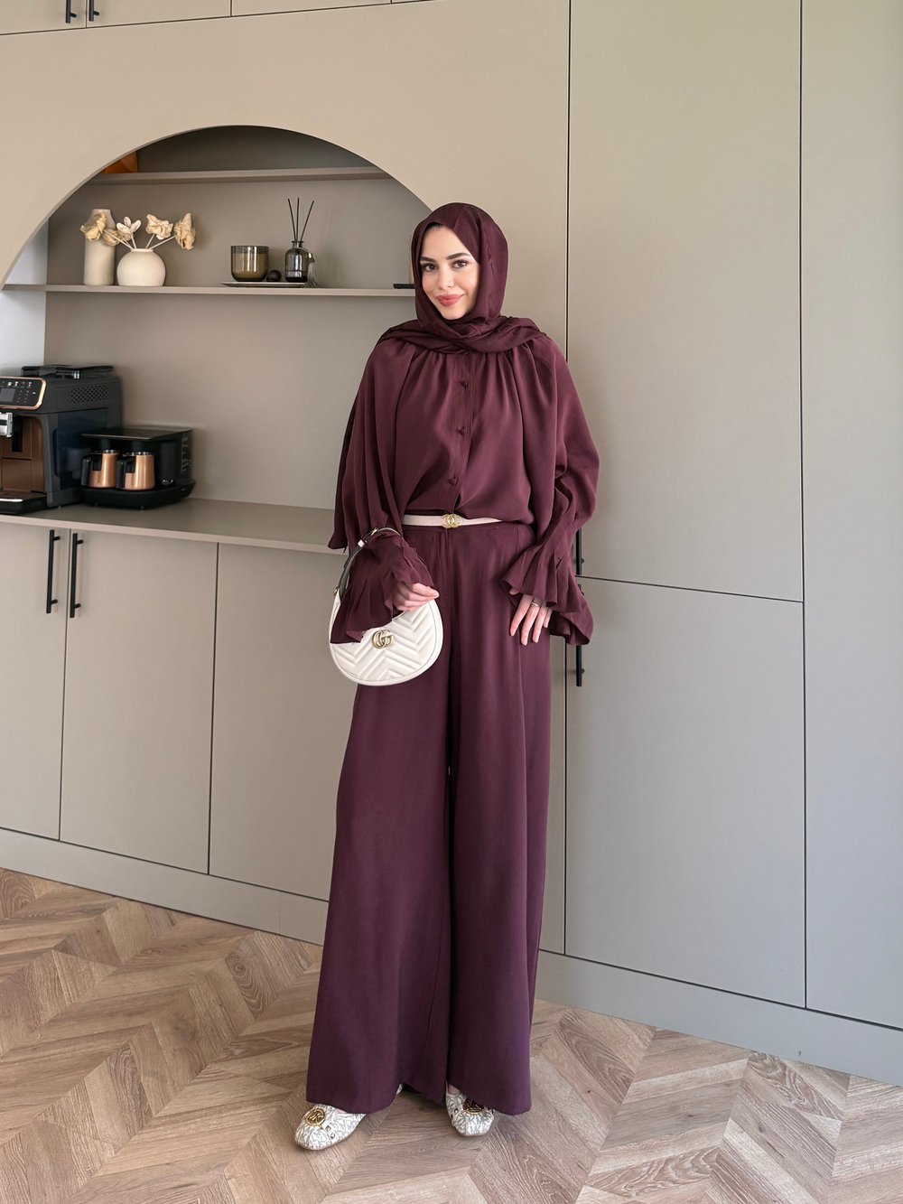 Allow Düğmeli Pantolonlu Takım Bordo (3079)