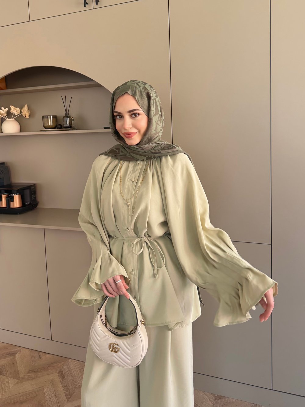 Allow Düğmeli Pantolonlu Takım Su Yeşili (3079)