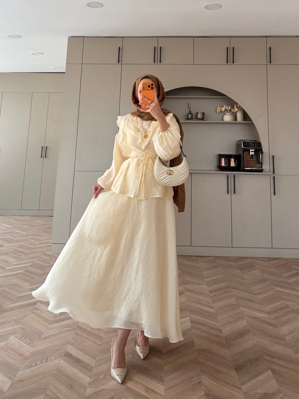 Almond Fırfır Detaylı Etekli Takım ButterYellow (F26007)
