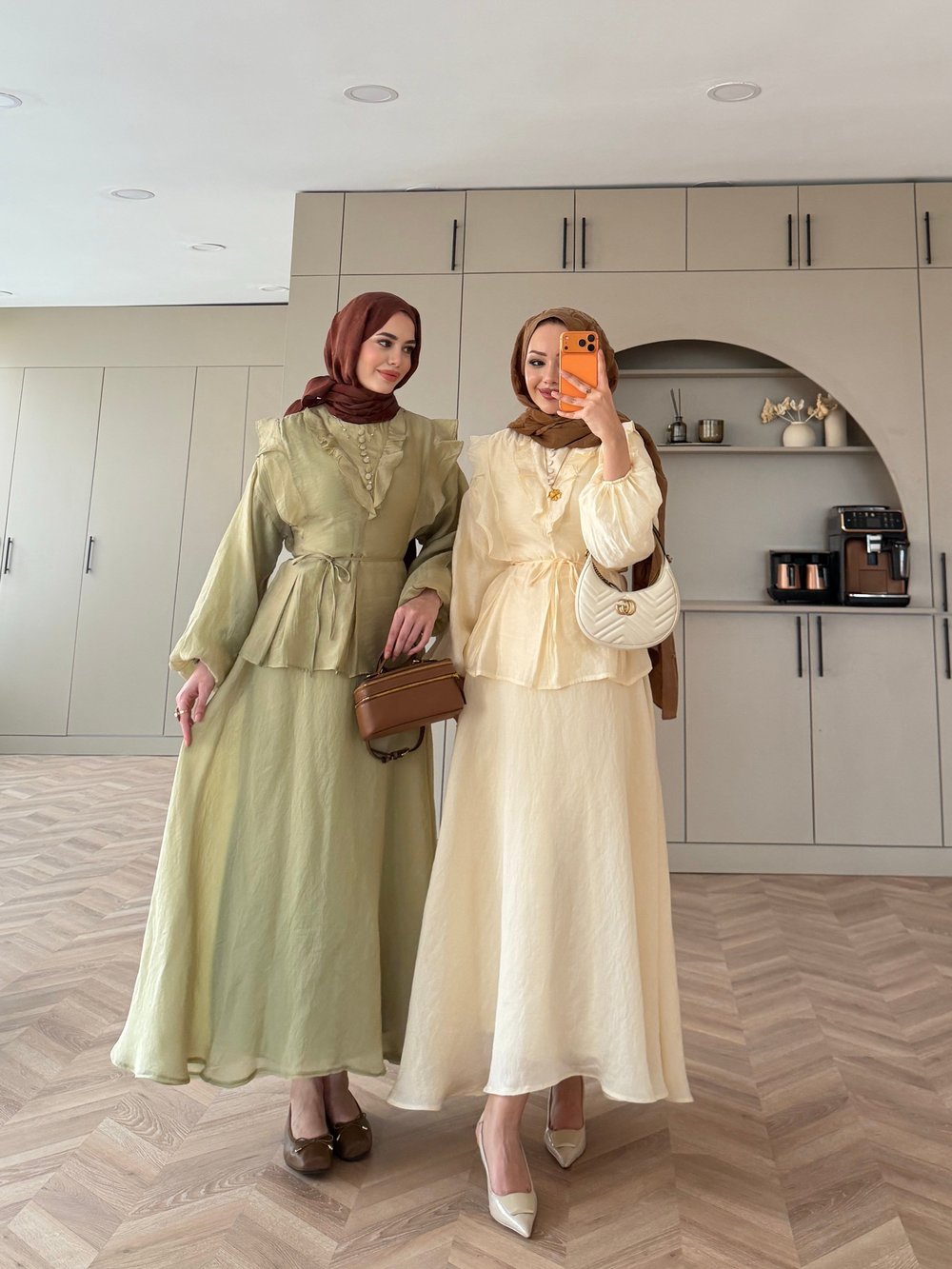 Almond Fırfır Detaylı Etekli Takım ButterYellow (F26007)