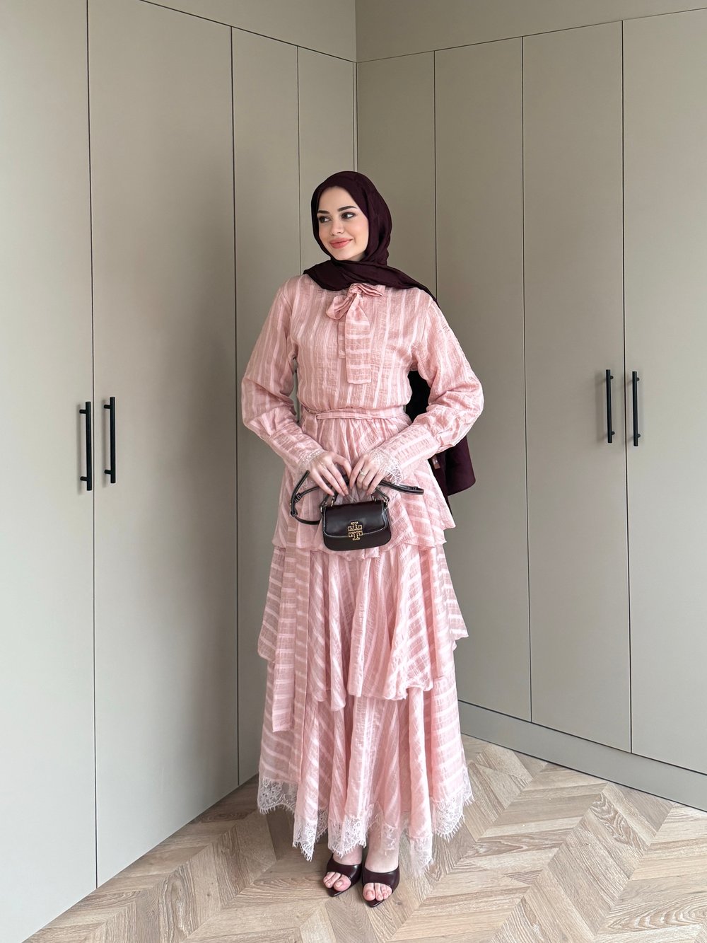 Anica Kat Kat Elbise Pembe (2022)