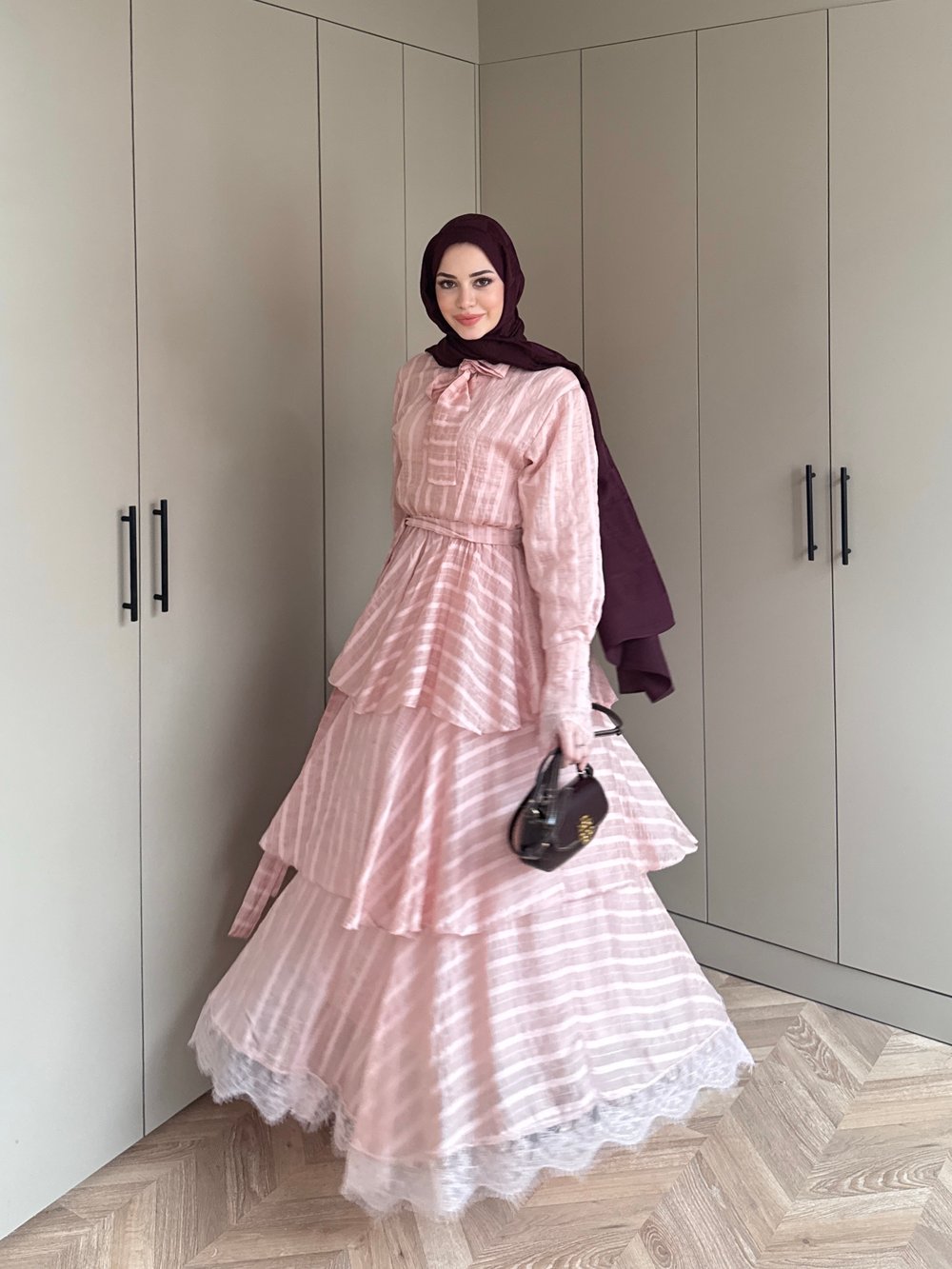 Anica Kat Kat Elbise Pembe (2022)