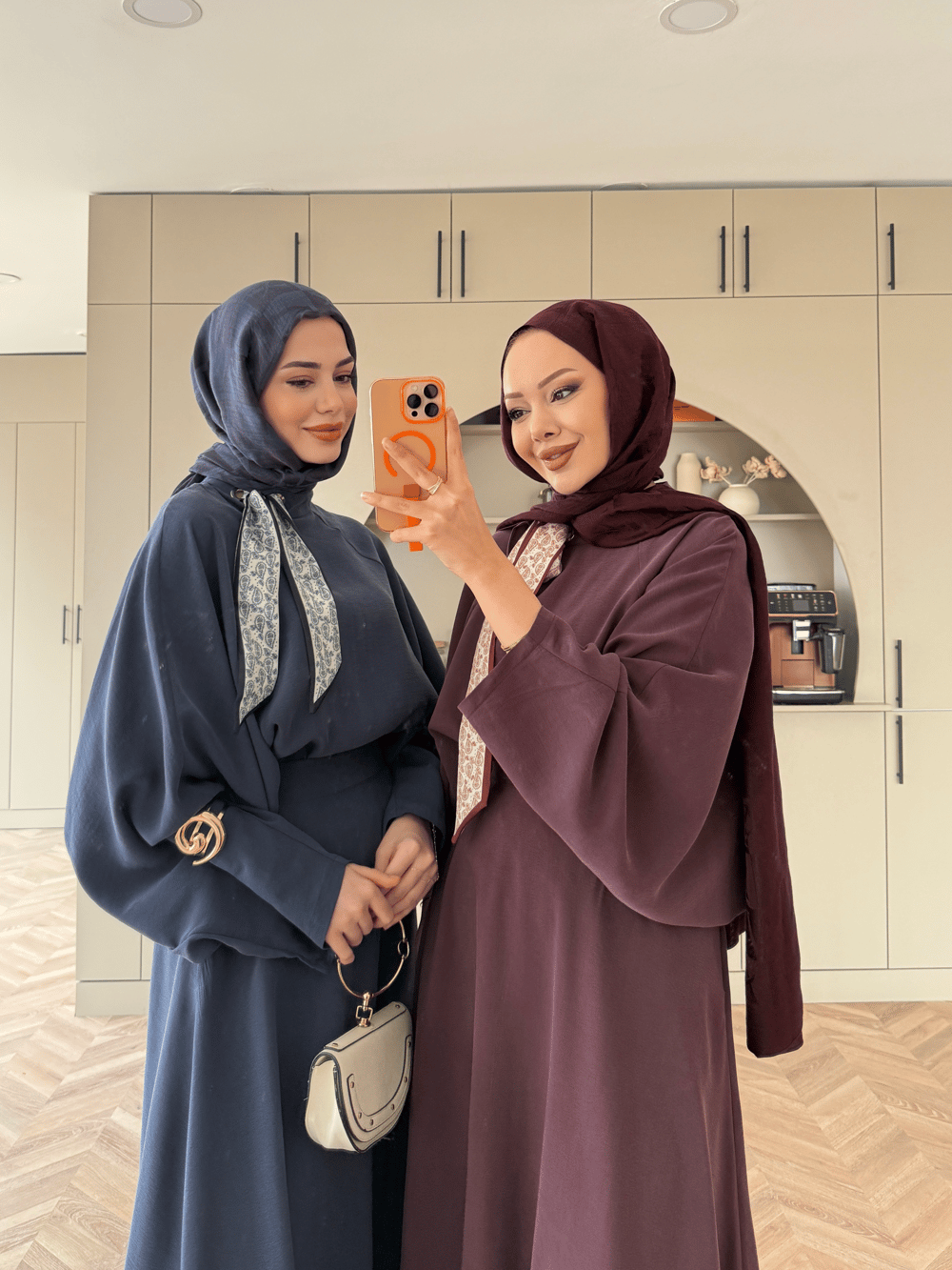 Arve Fular Detaylı Etekli Takım Mürdüm (2295)
