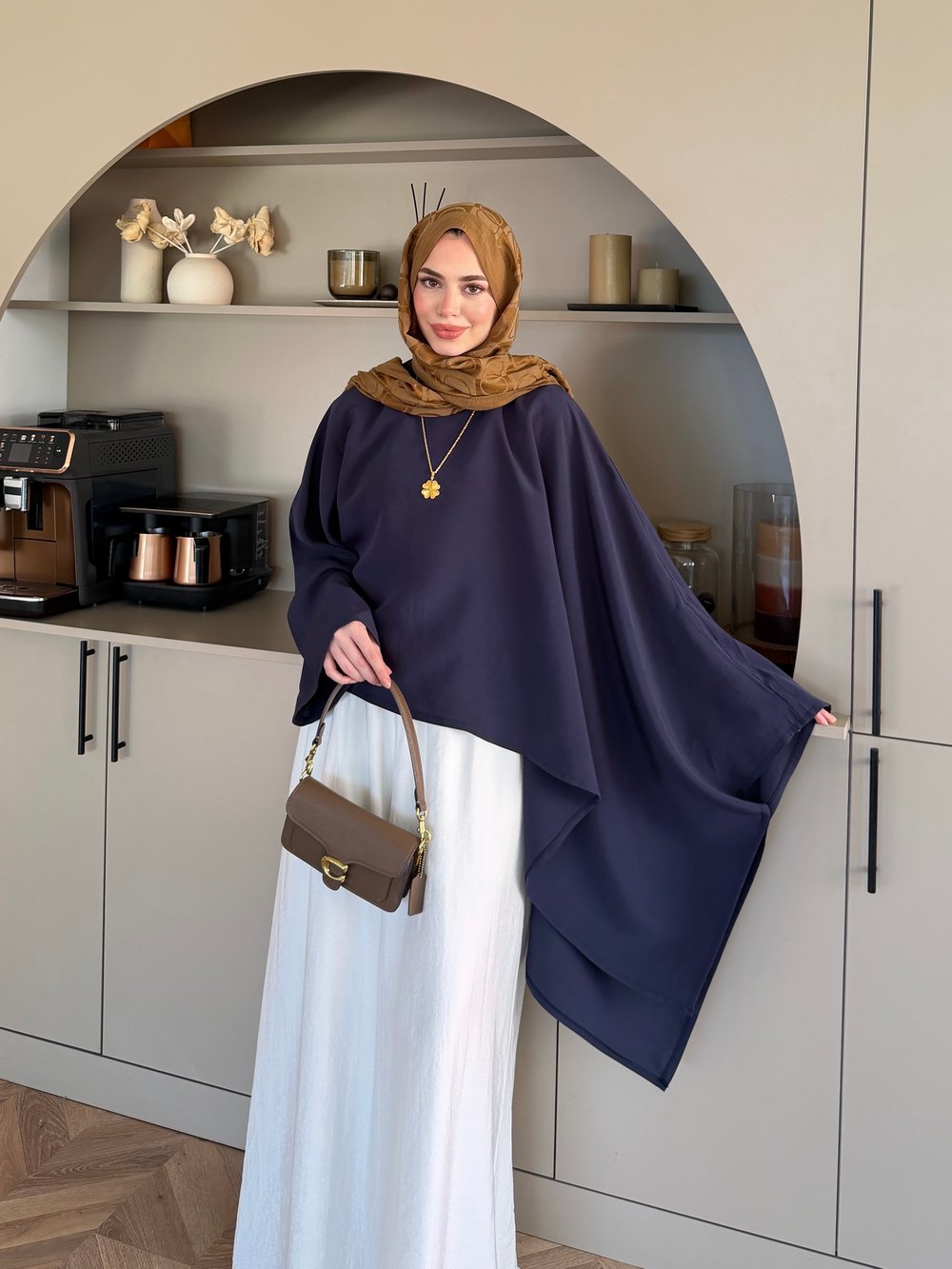 Asya Asimetrik Kesim Bluz Lacivert (4509)