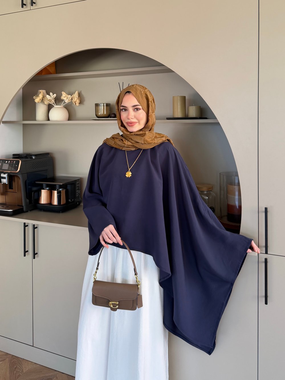 Asya Asimetrik Kesim Bluz Lacivert (4509)