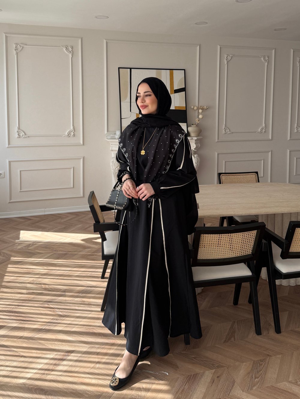 Atelier Biyeli Cupra Elbise Siyah (3048)