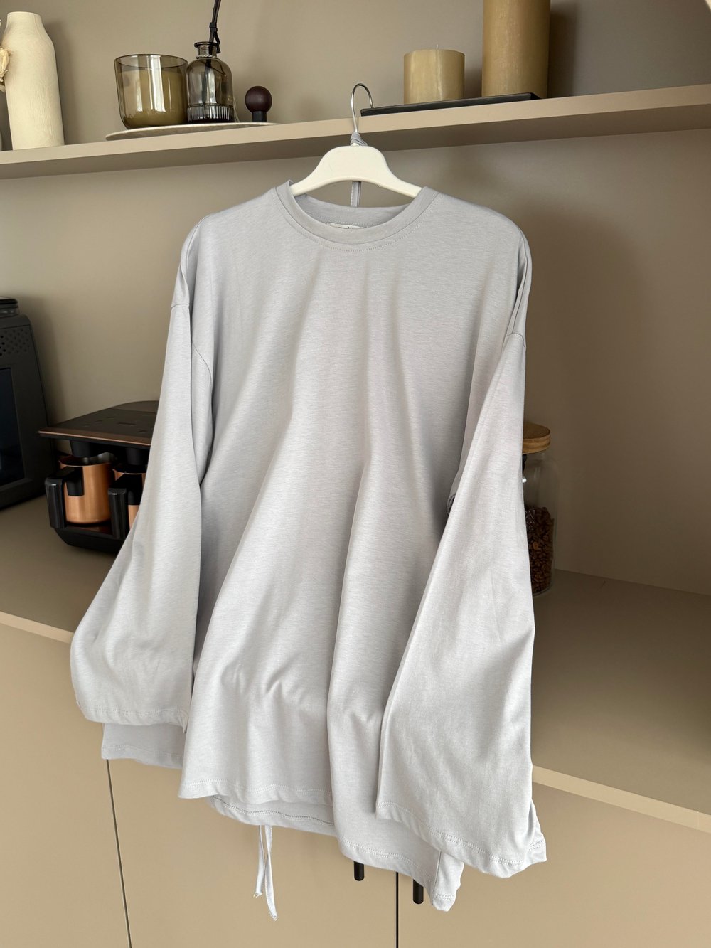 Basic Uzun Kollu Bluz Gri