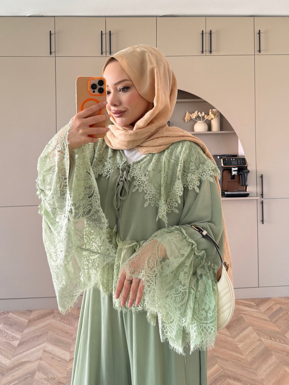 Belinay Dantelli Pantolon Takım Yeşil (5784)