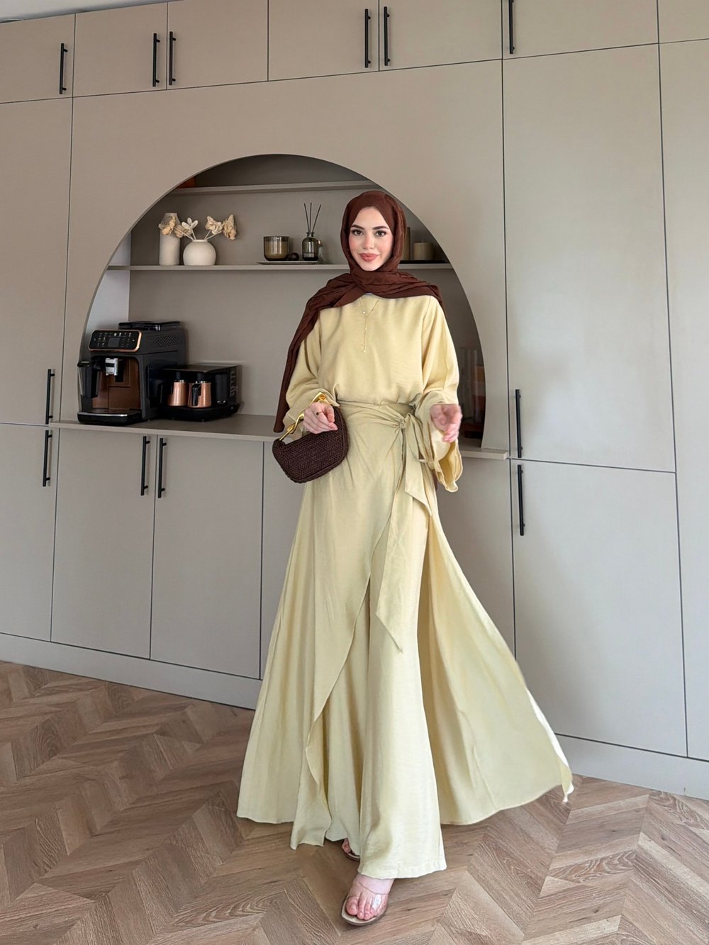Berin Pelerinli Pantolonlu Takım Butteryellow (2419)