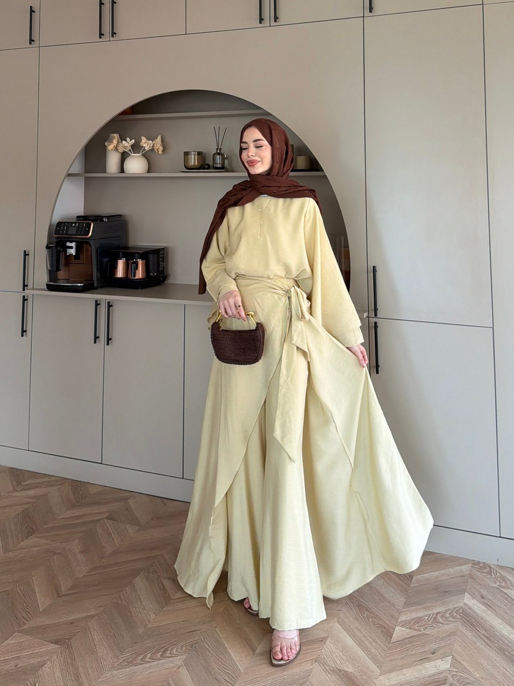 Berin Pelerinli Pantolonlu Takım Butteryellow (2419)