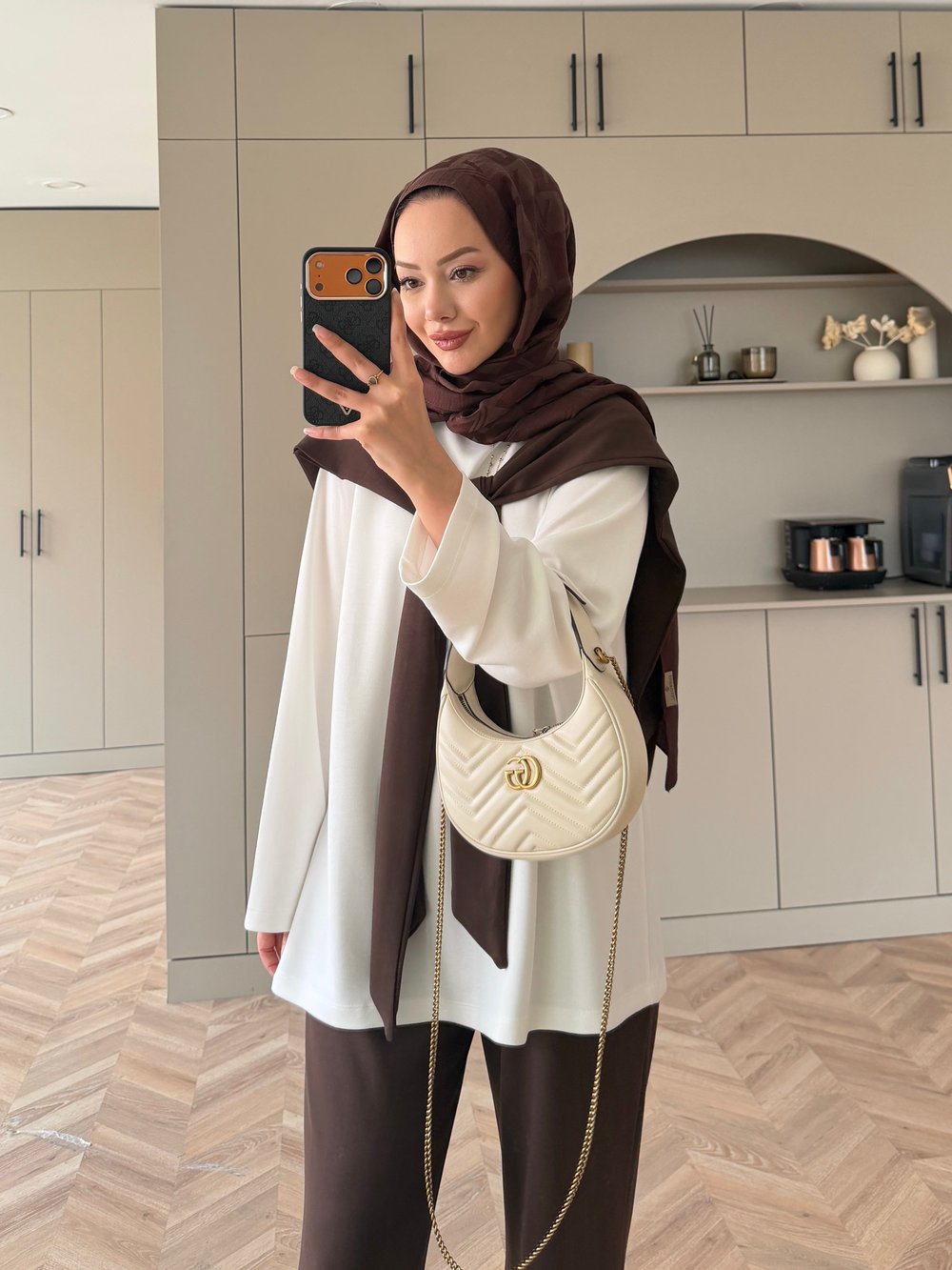 Blush Atkılı Eşofman Takım Kahve