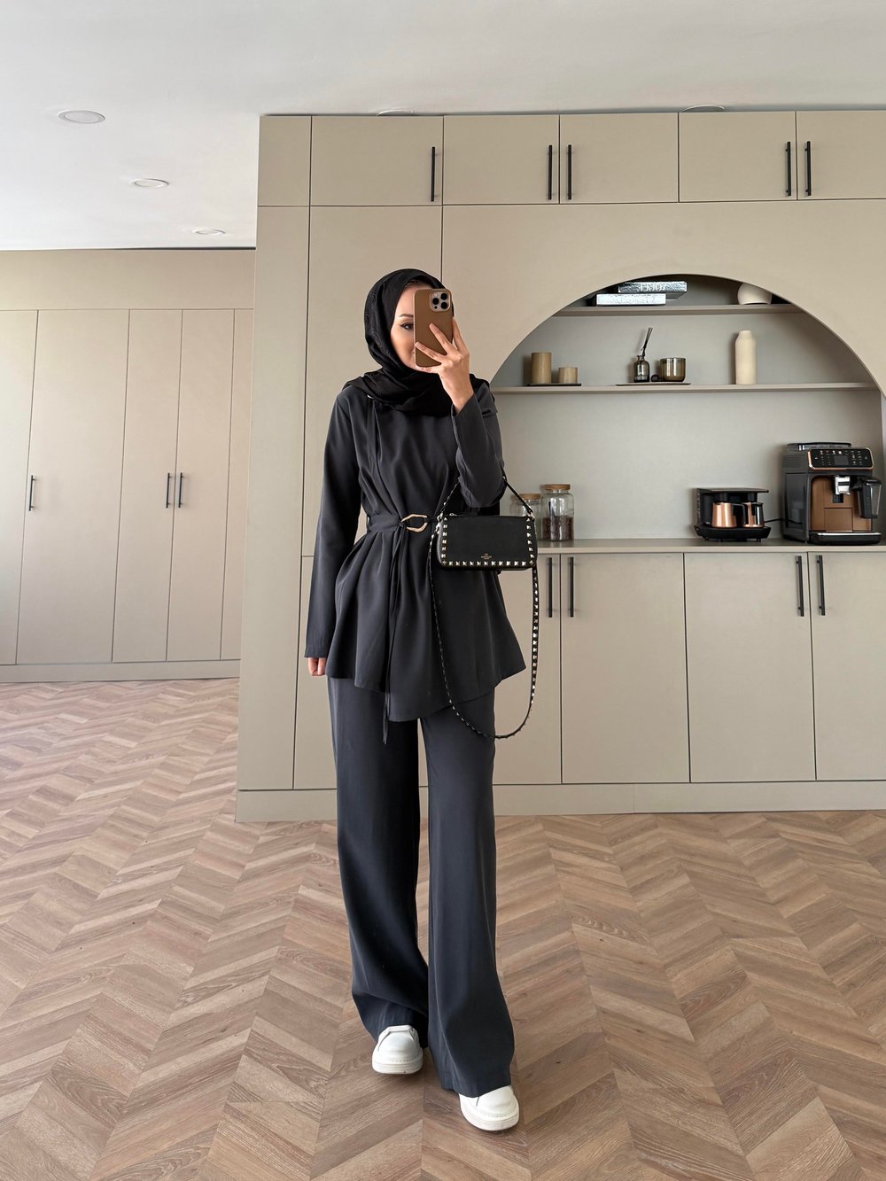 Broş Detaylı Modal Takım Antrasit (4401)