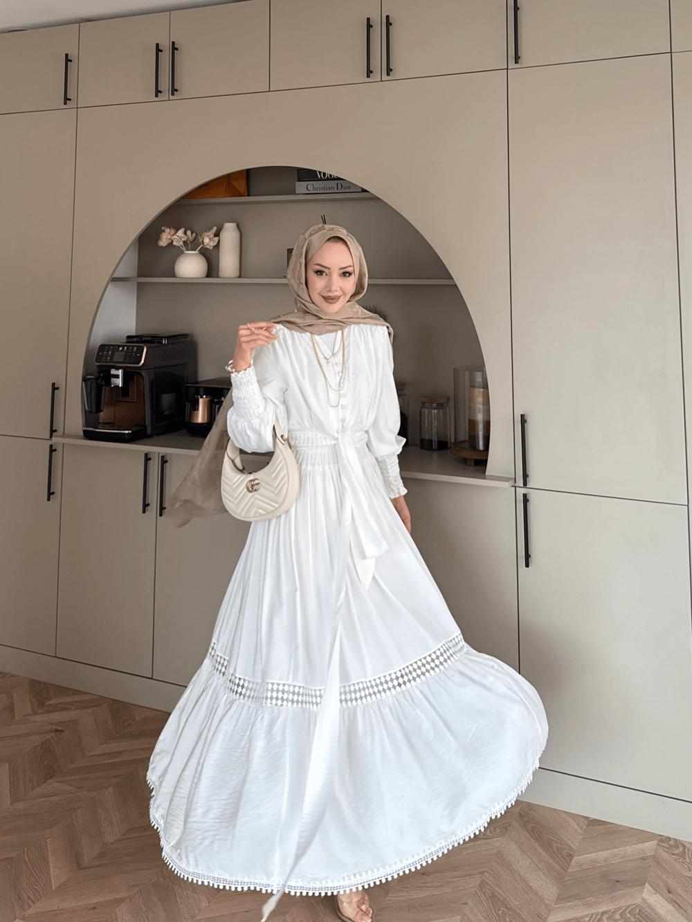 Caterina Güpürlü Etekli Takım Beyaz (5738)