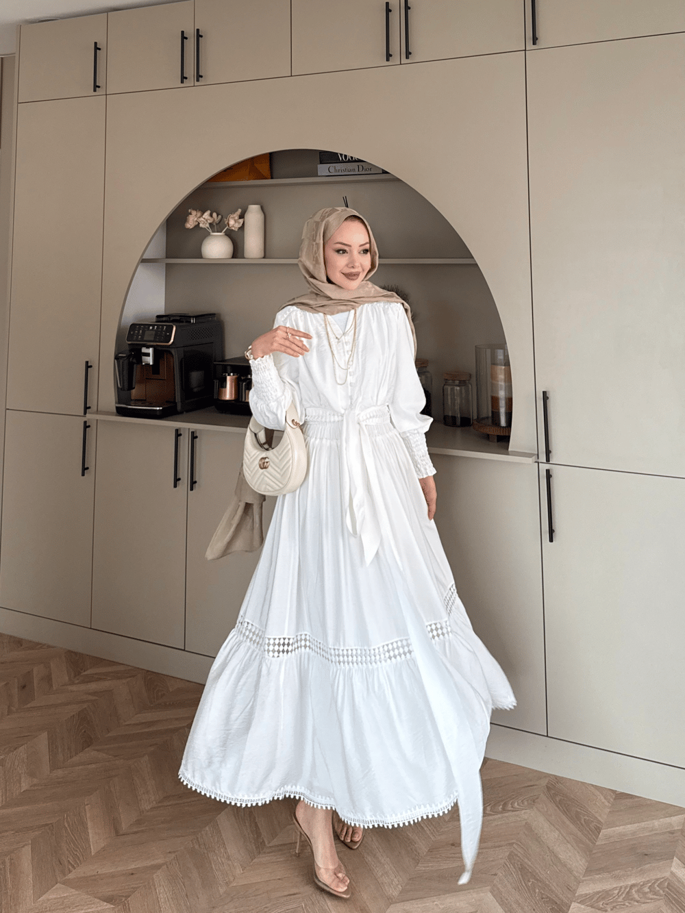 Caterina Güpürlü Etekli Takım Beyaz (5738)