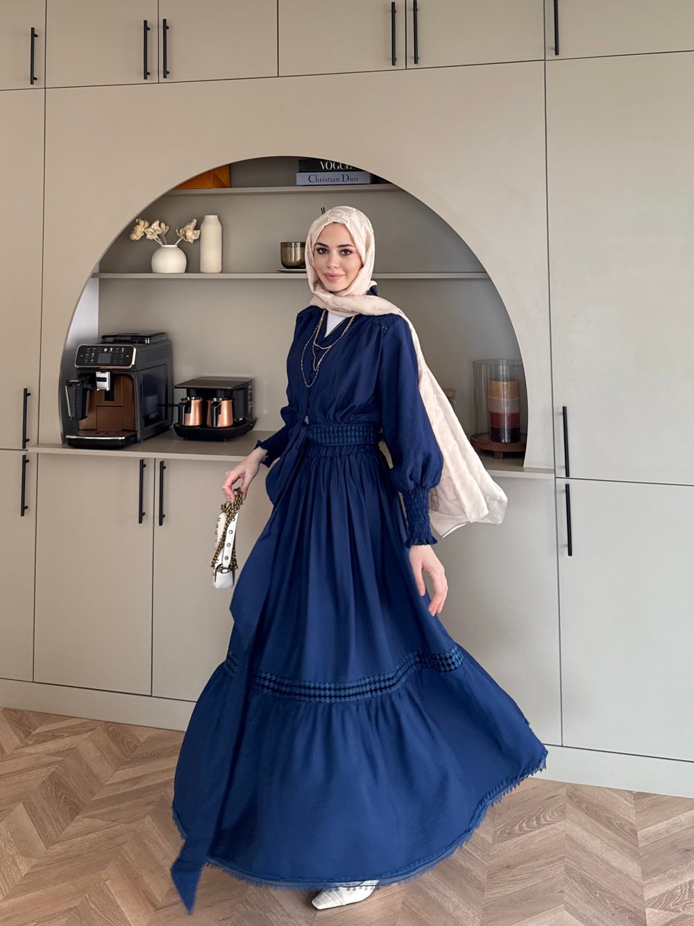 Caterina Güpürlü Etekli Takım Lacivert (5738)