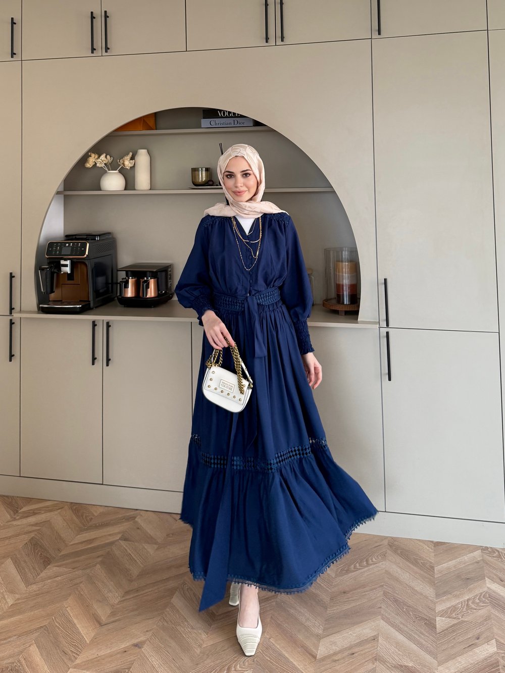 Caterina Güpürlü Etekli Takım Lacivert (5738)