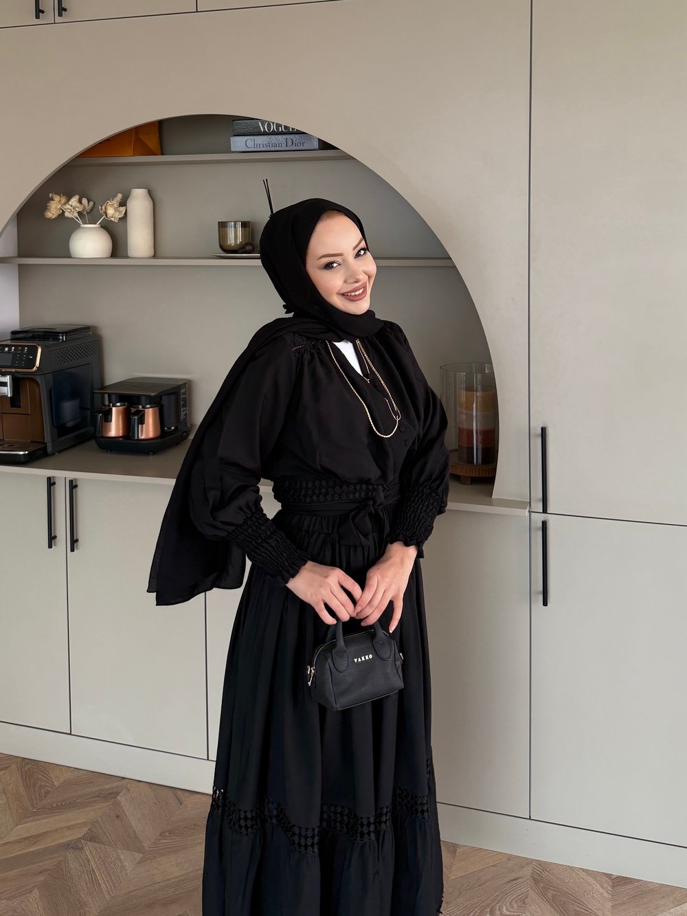 Caterina Güpürlü Etekli Takım Siyah (5738)