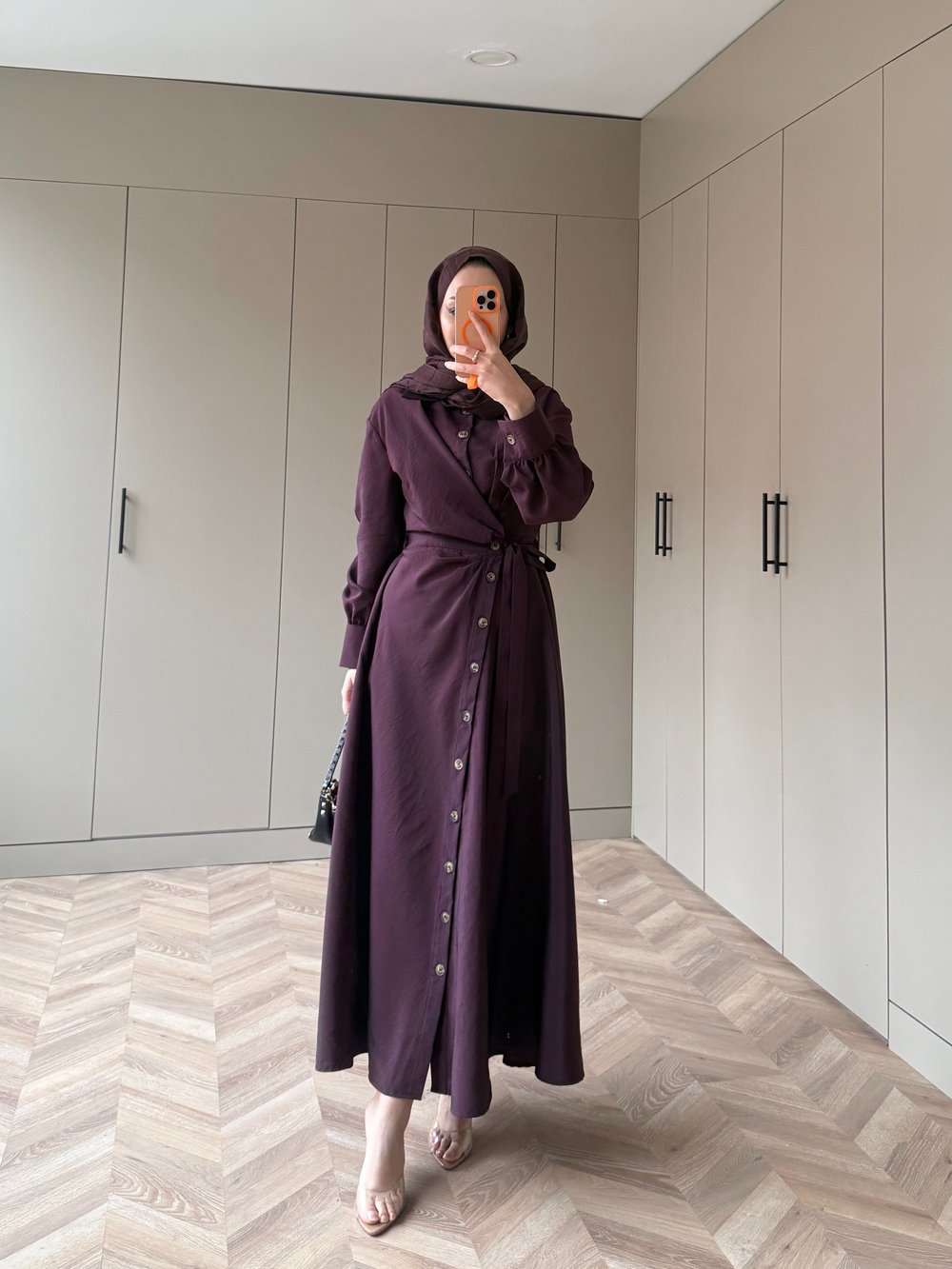 Celeste Yandan Bağlamalı Elbise Mürdüm (8029)