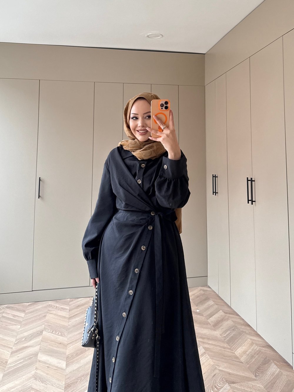 Celeste Yandan Bağlamalı Elbise Siyah (8029)