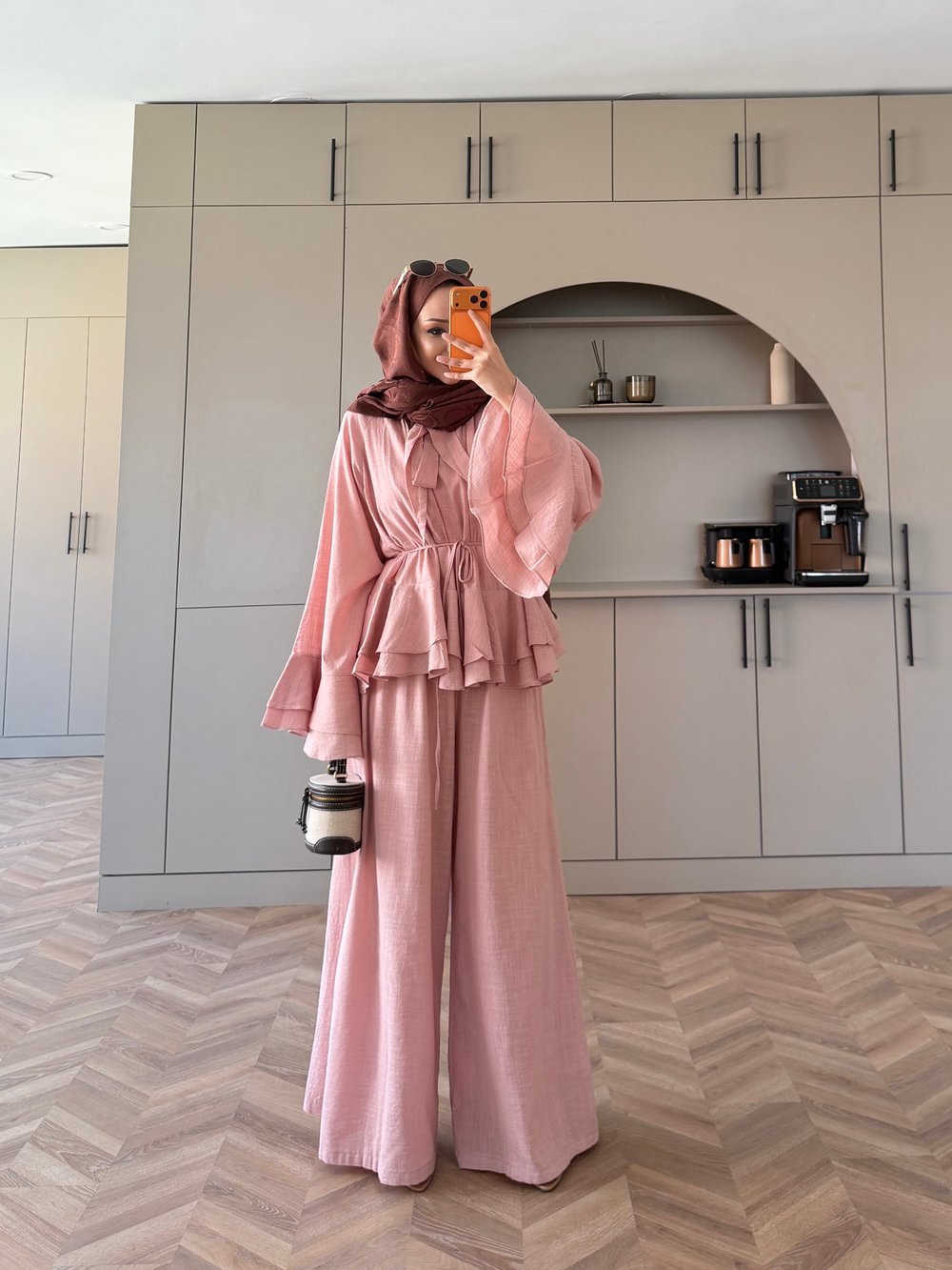 Choco Kat Kat Keten Takım Pembe (4477)