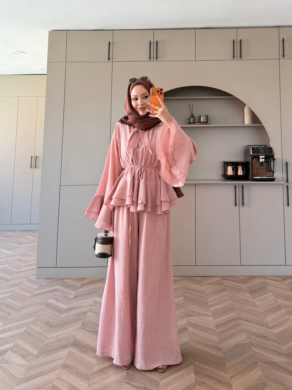 Choco Kat Kat Keten Takım Pembe (4477)