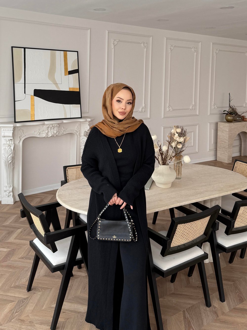 Ciara Süveterli Pantolonlu Takım Siyah