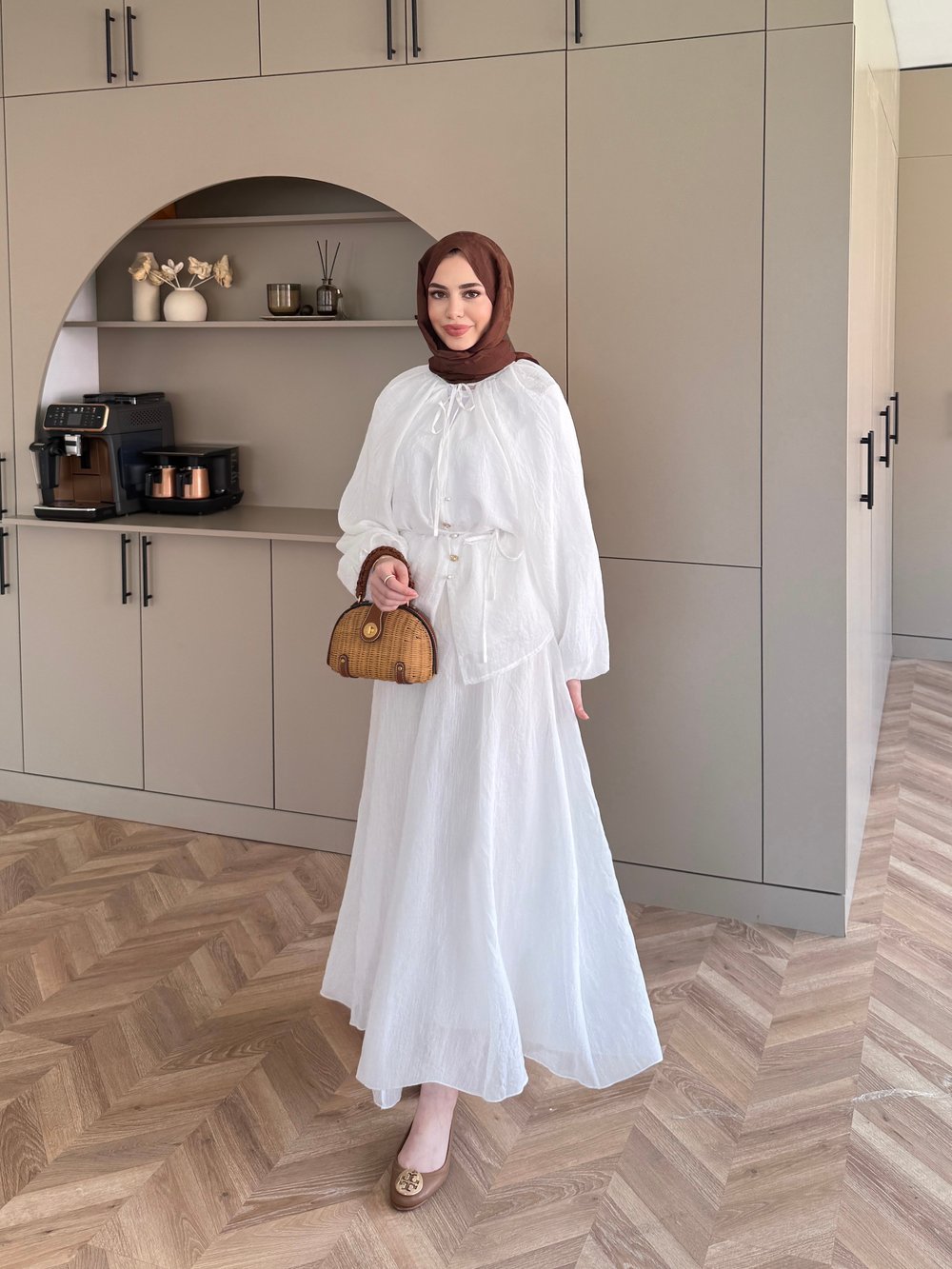 Coast İnci Düğme Detaylı Pantolon Takım Ekru (3080)