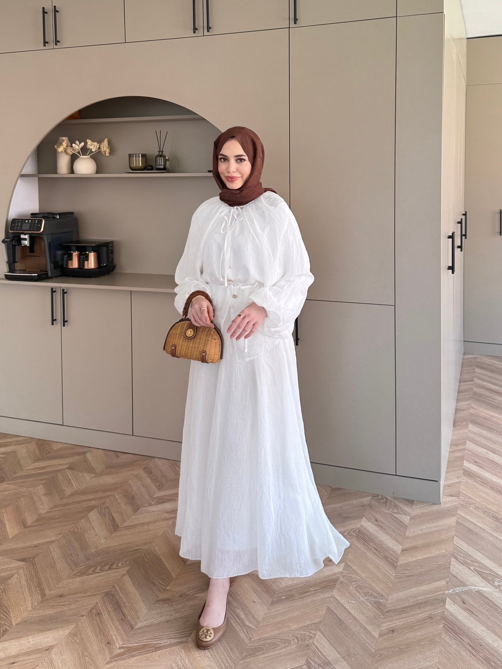 Coast İnci Düğme Detaylı Pantolon Takım Ekru (3080)