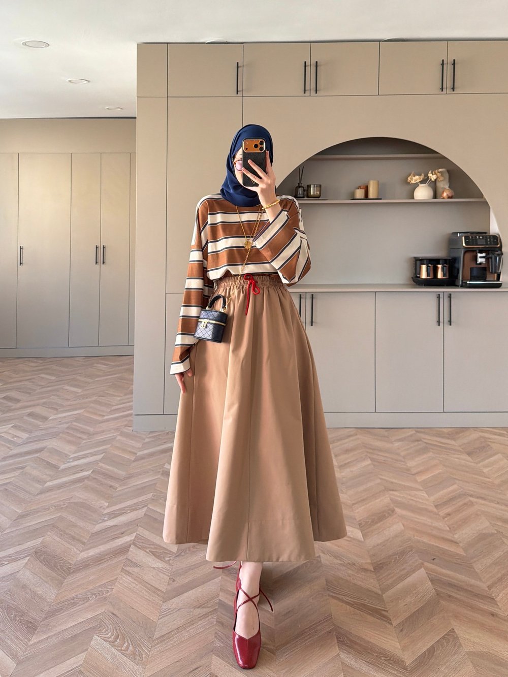 Comfy Renkli Bağcıklı Etek Bej (7014)