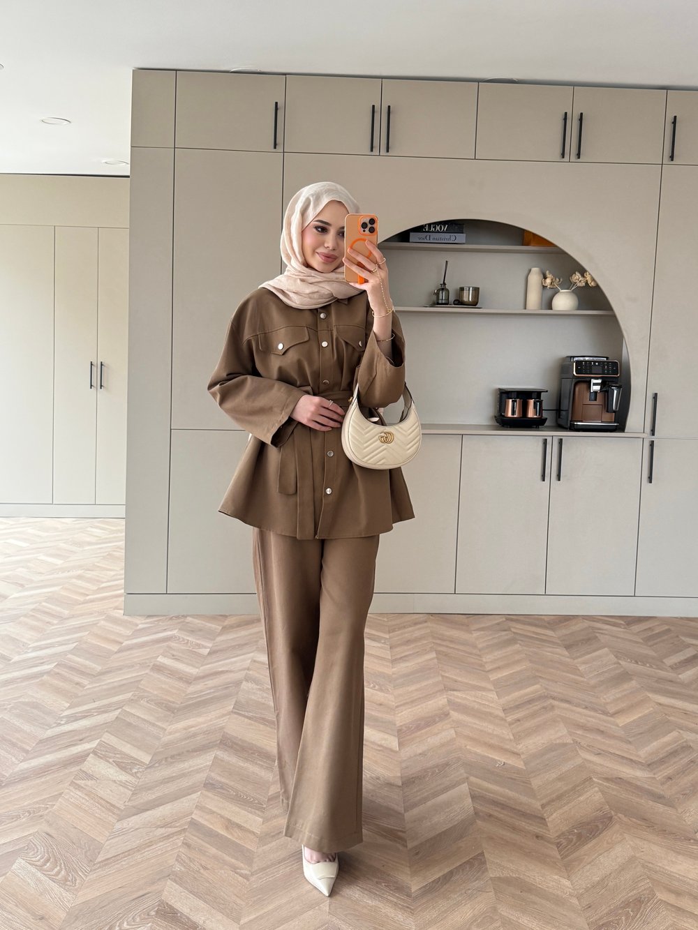 Connel Çıtçıtlı Pantolonlu Takım Taba (2332)