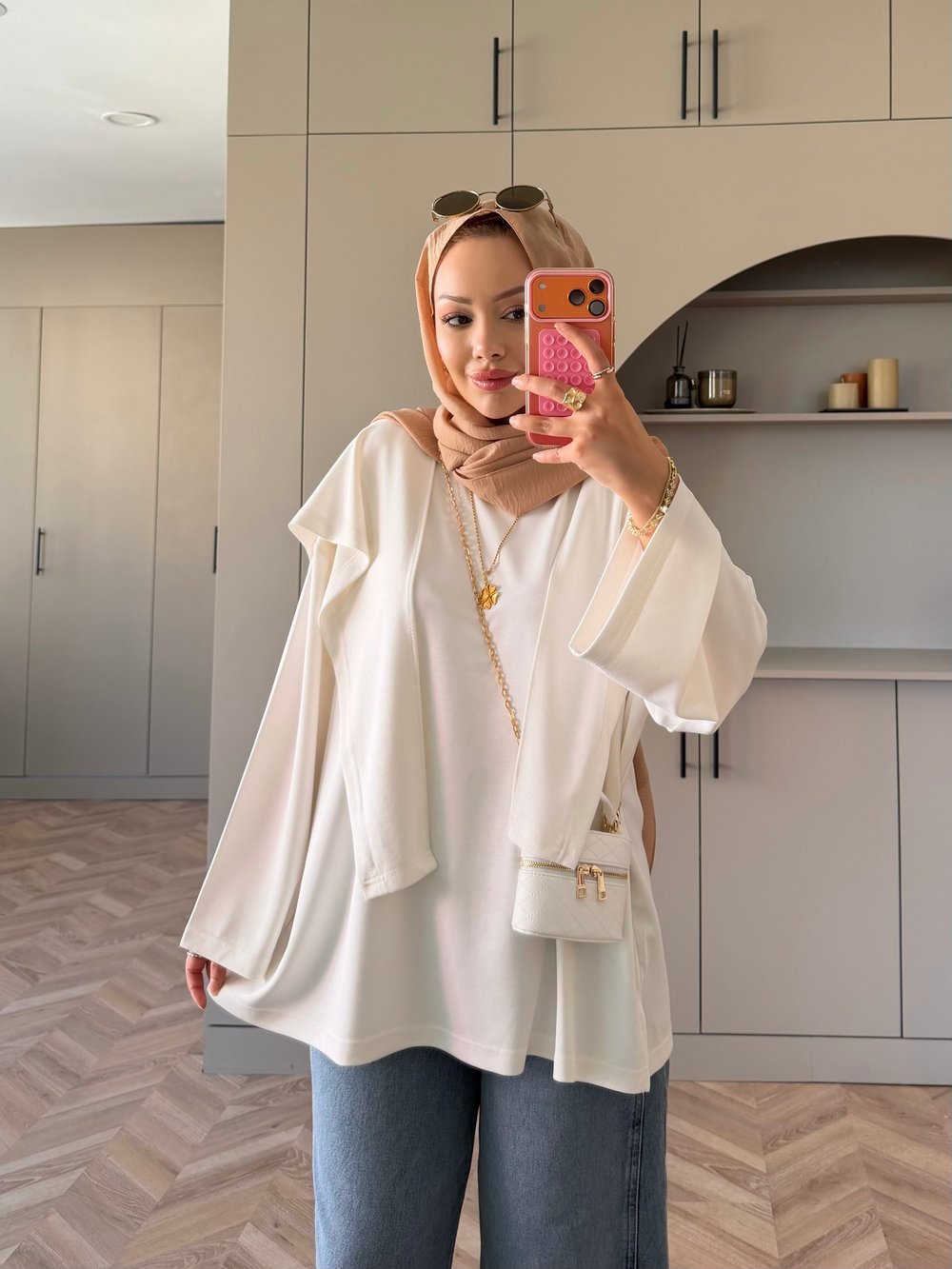 Cora Şal Yaka Sweat Beyaz (62401)