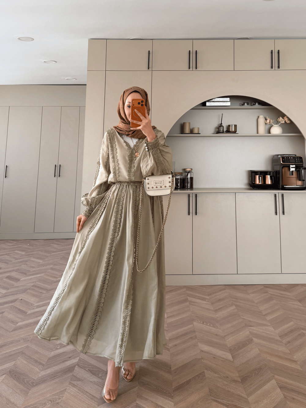 Cosmos Dantelli Etekli Takım Haki (5707)