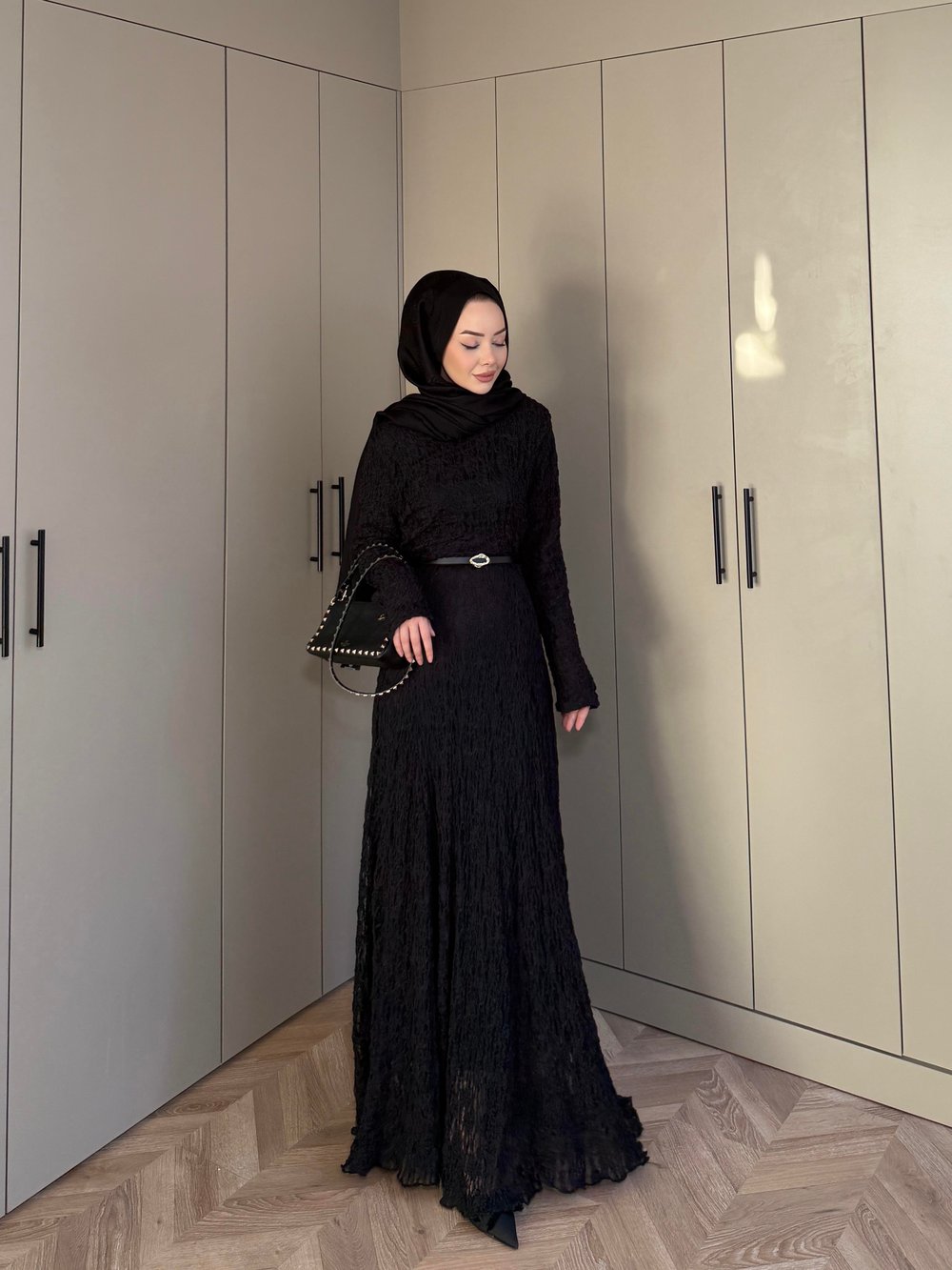 Dantel Elbise Siyah