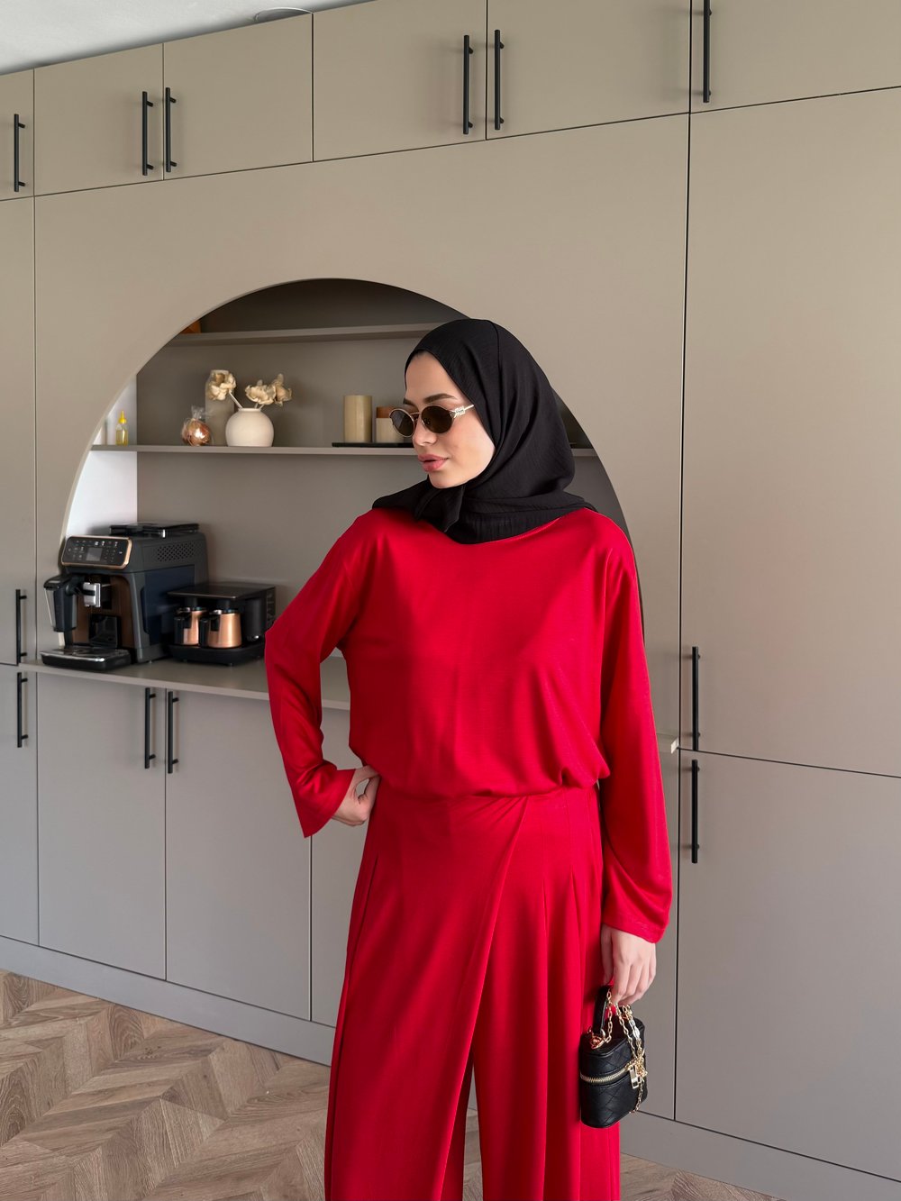 Delta Oysh Pantolonlu Takım Kırmızı (4552)