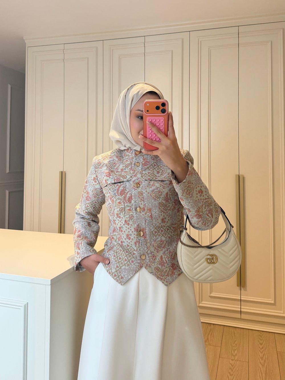 Desa Desenli Kısa Ceket Vizon (4608)