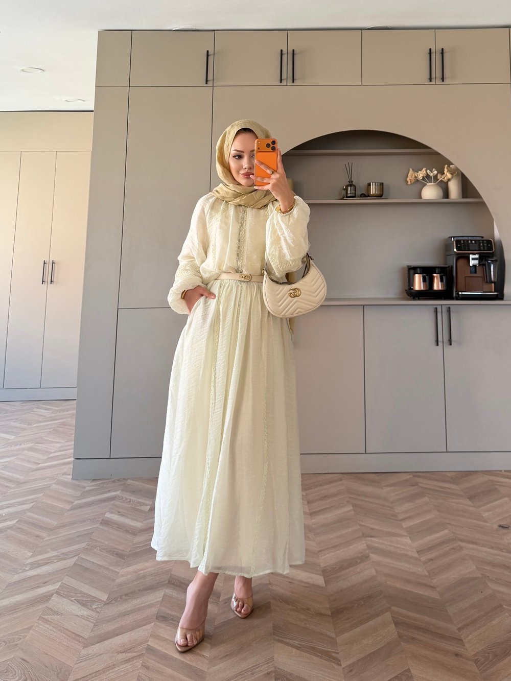 Diana Düğmeli Etekli Takım Ekru (5723)