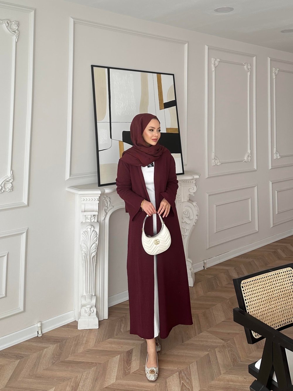 Dilay Triko Uzun Hırka Bordo