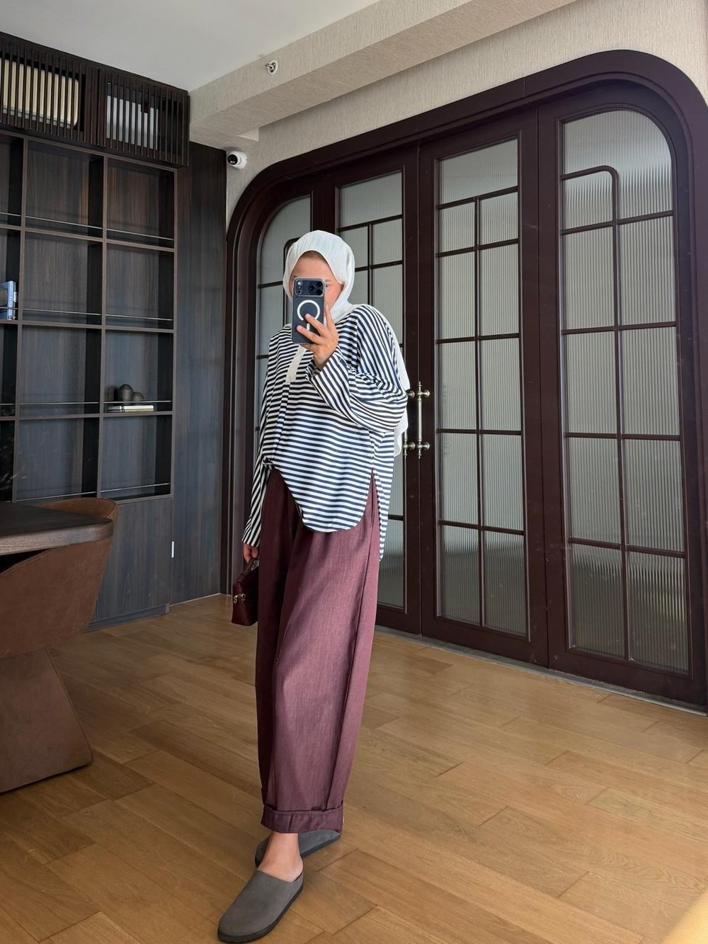 Dinas Çizgili Pamuklu Body Lacivert  (7039)