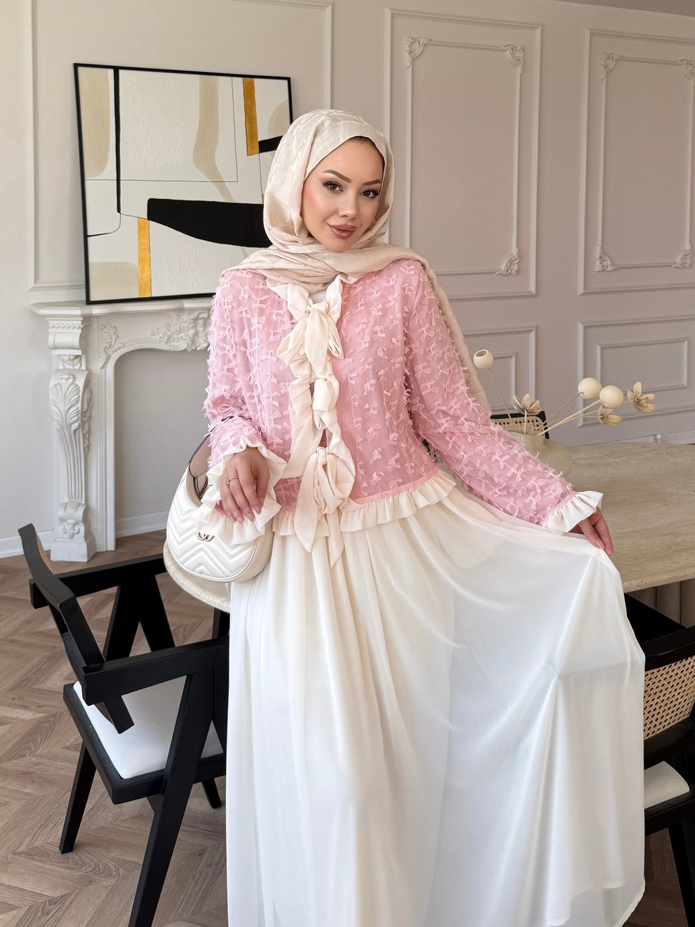Dolly Etekli Takım Pembe Ekru (5789)