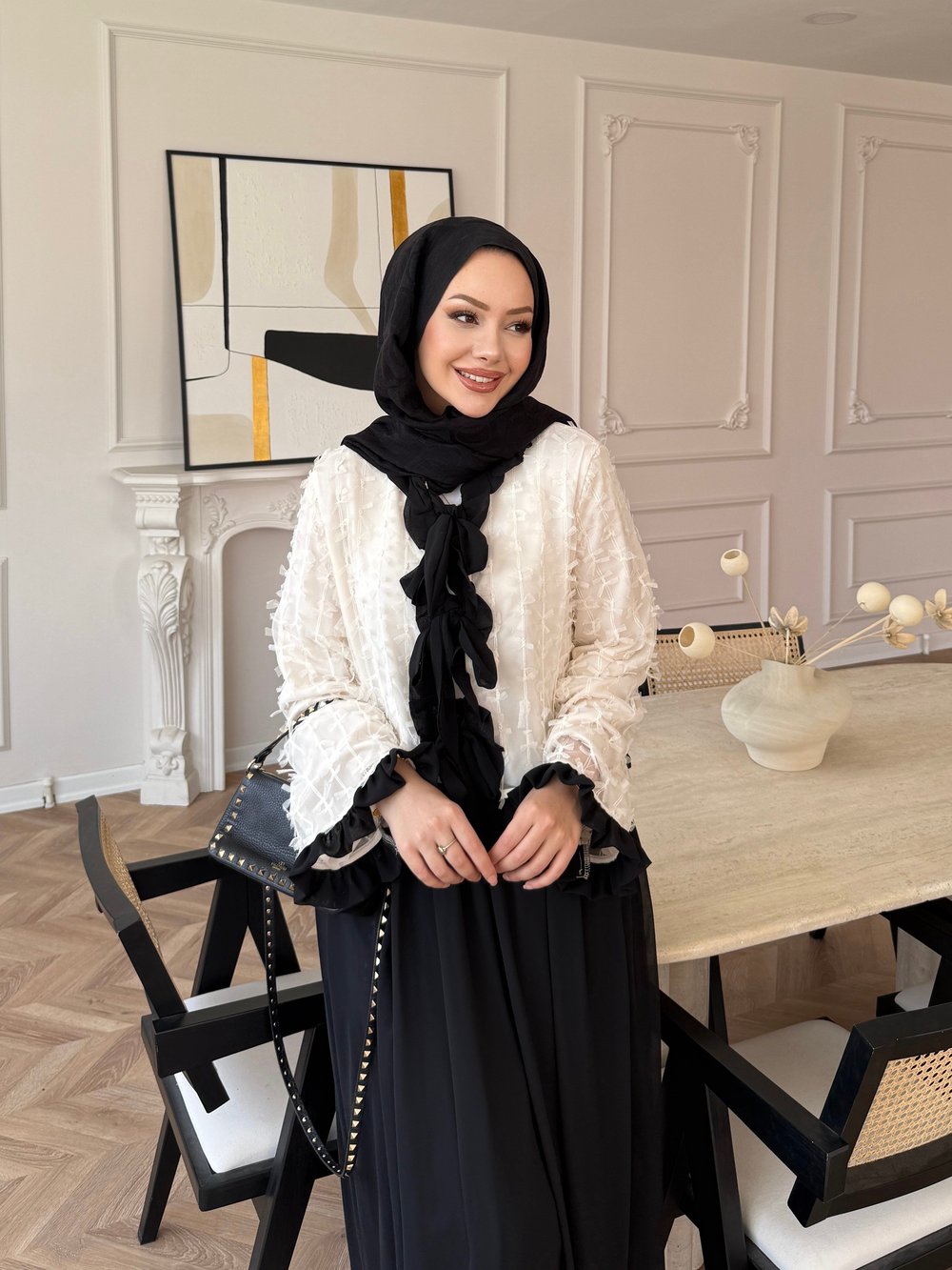 Dolly Etekli Takım Siyah Ekru (5789)