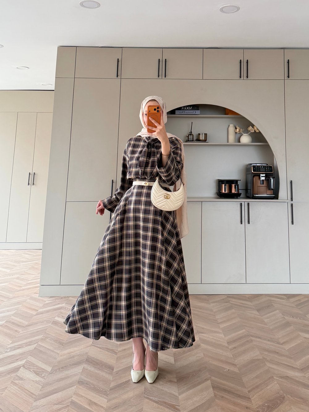 Ebony Bağlamalı Ekose Etekli Takım Olive (2336)
