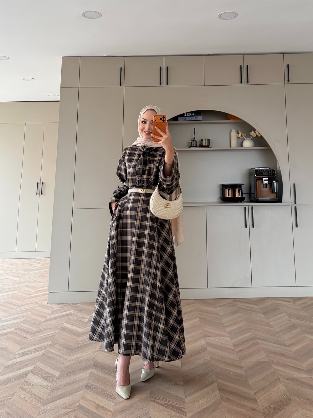 Ebony Bağlamalı Ekose Etekli Takım Olive (2336)