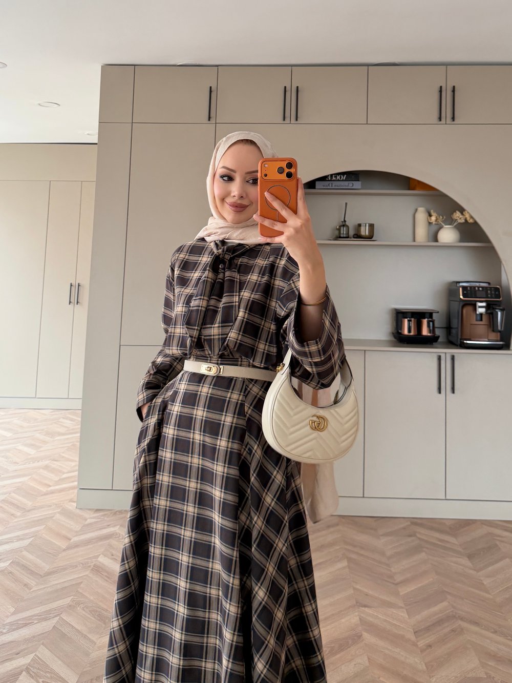 Ebony Bağlamalı Ekose Etekli Takım Olive (2336)