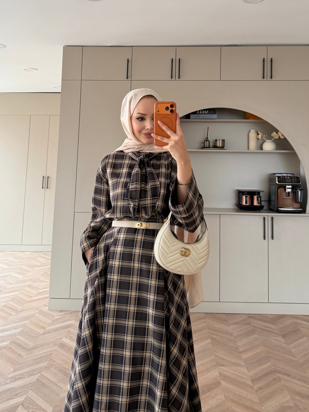 Ebony Bağlamalı Ekose Etekli Takım Olive (2336)