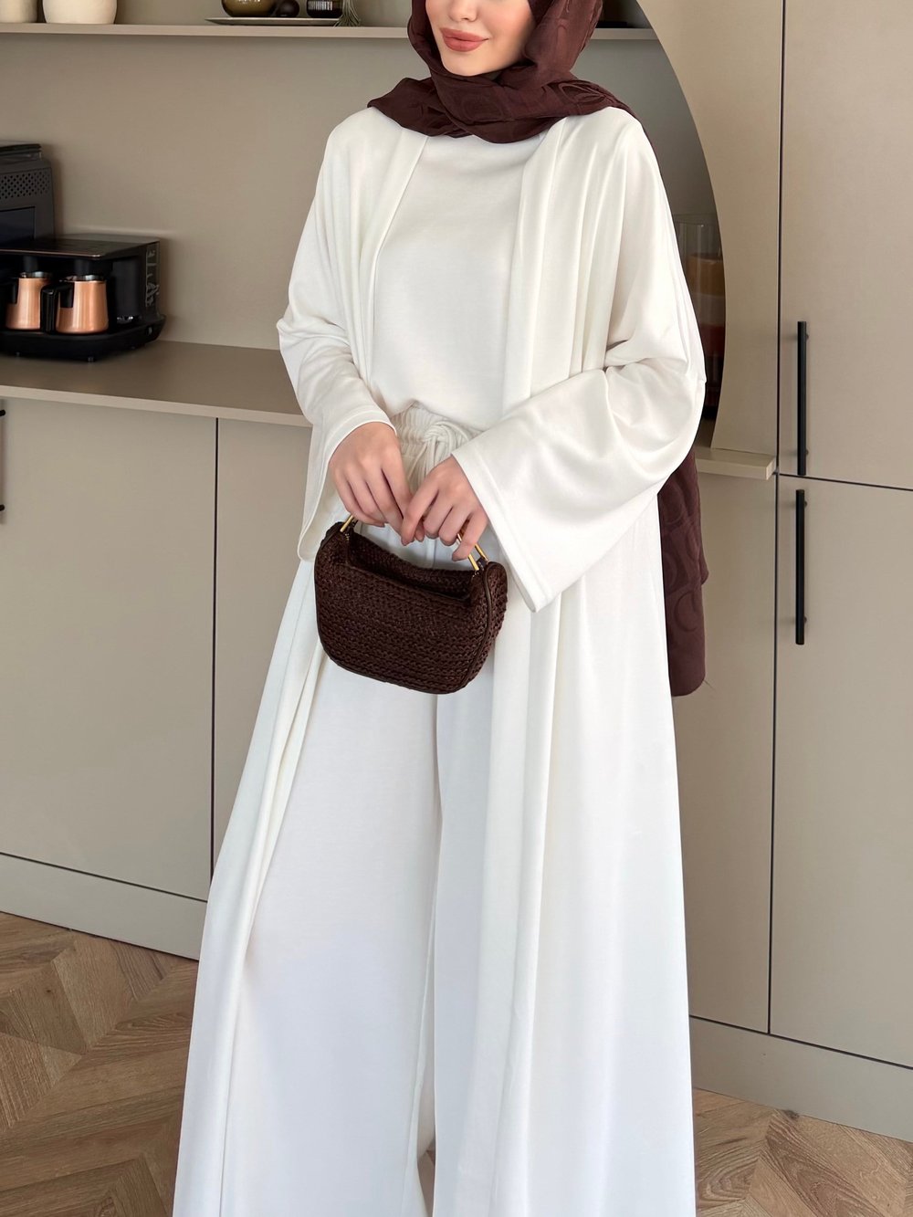 Ekin Kimono Pantolonlu Takım Beyaz (4510)